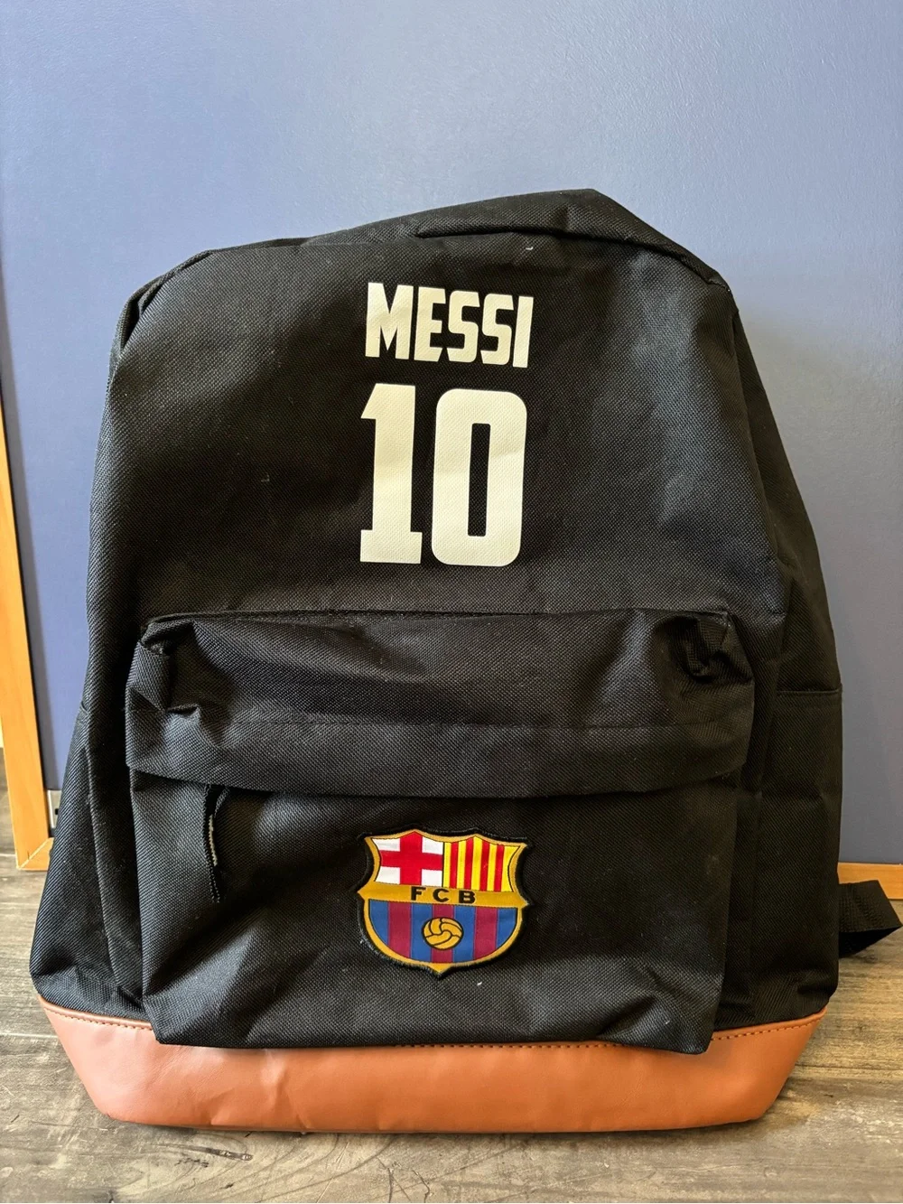 FC Barcelona Messi #10 Black Offical Backpack with Brown Base
